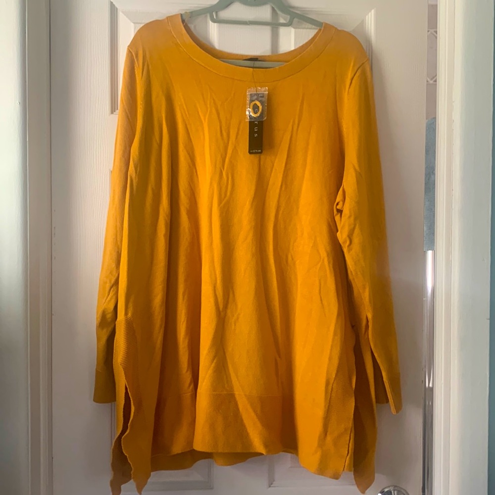 Mustard yellow Cyrus 3x tunic top NWT
